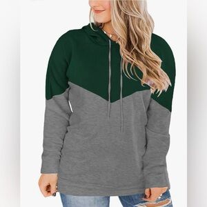 Women's Green and Gray Hoodie